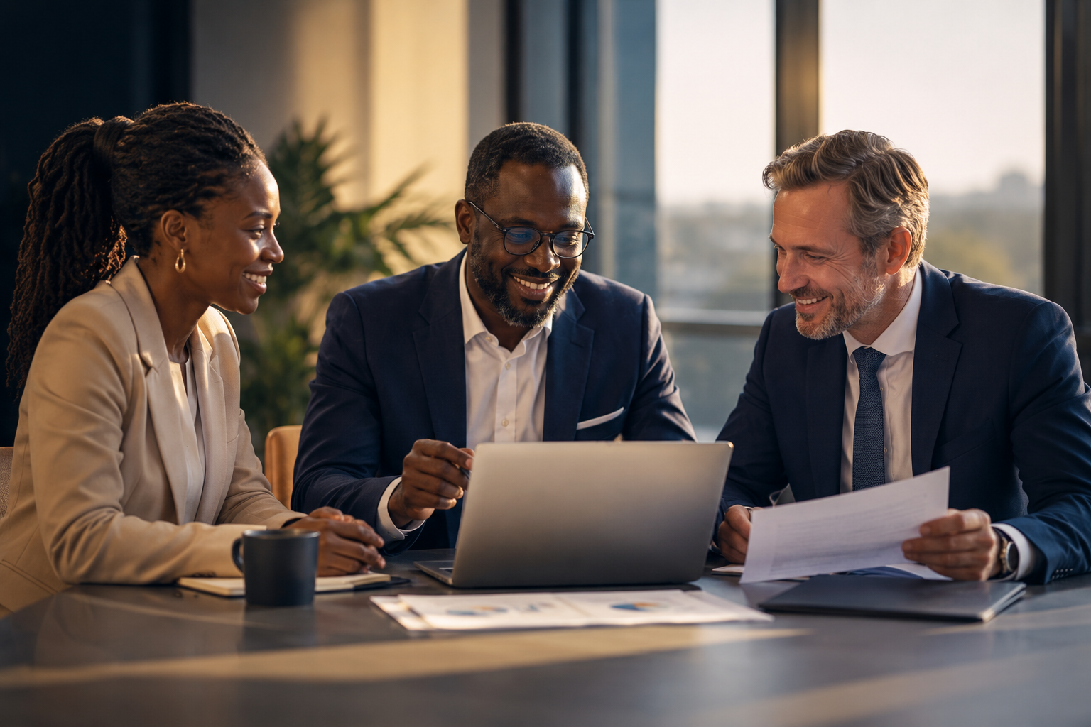 Professional partners using an online financial platform